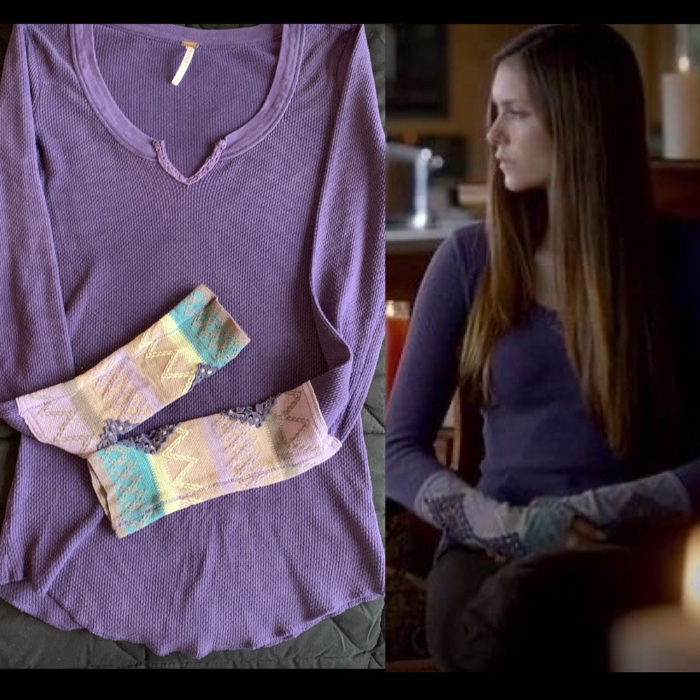 Elena Gilbert  Purple Kombucha top by Free People in size sm